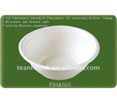 eco-friendly 350ml biodegradable paper(bagasse) bowl