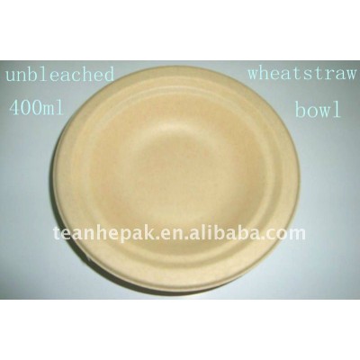 eco-friendly unbleached biodegradable disposable paper pulp molding bowl